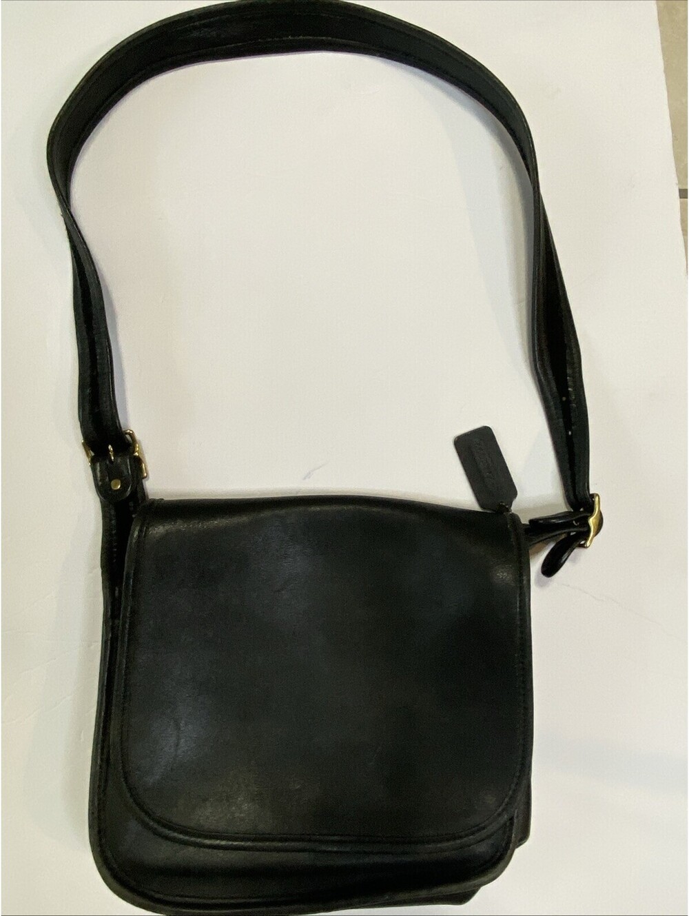 Vintage Coach 9951 Patricia Legacy Flap BlackLeather Crossbody Saddle Bag